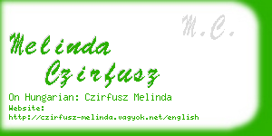 melinda czirfusz business card